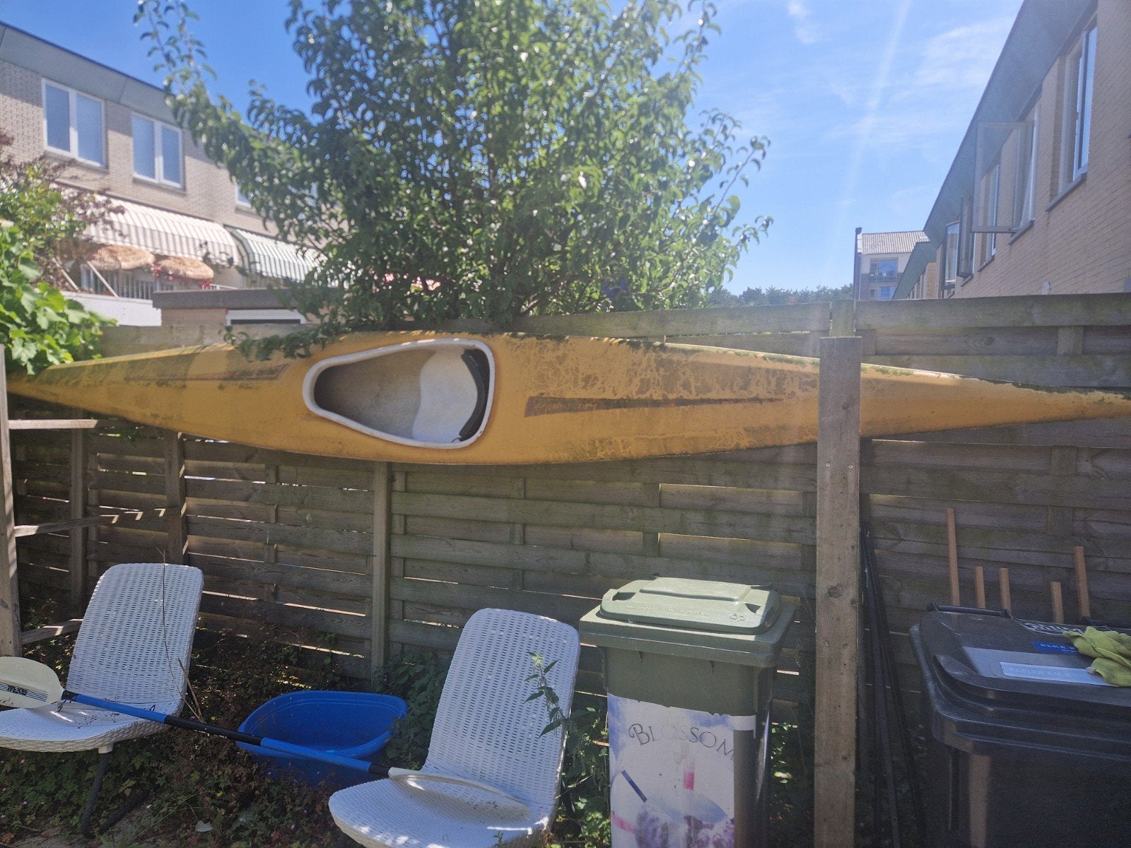 Kano met peddel - 530 cm, rugsteun, verstelbare voetensteun, Watersport en Boten, Ophalen, Gebruikt, 1-persoons