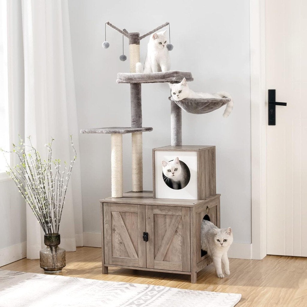 Nieuw Kattenmeubel- krabpaal met kattenbak-60L x 48B x 150cm, Dieren en Toebehoren, Krabmeubelen, Ophalen of Verzenden, Nieuw
