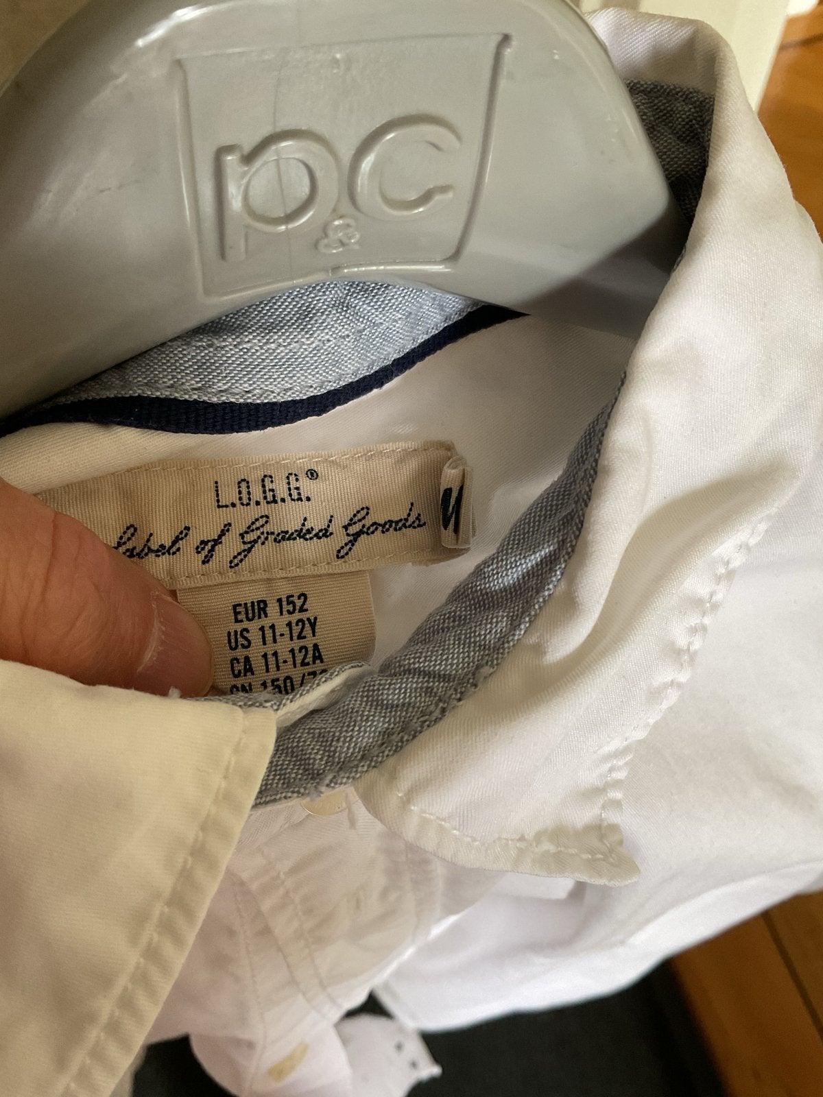 Wit overhemd L.O.G.G. H&M maat 152 (11-12 jaar), Kinderen en Baby's, Ophalen of Verzenden, Gebruikt, Jongen, Overhemd of Blouse