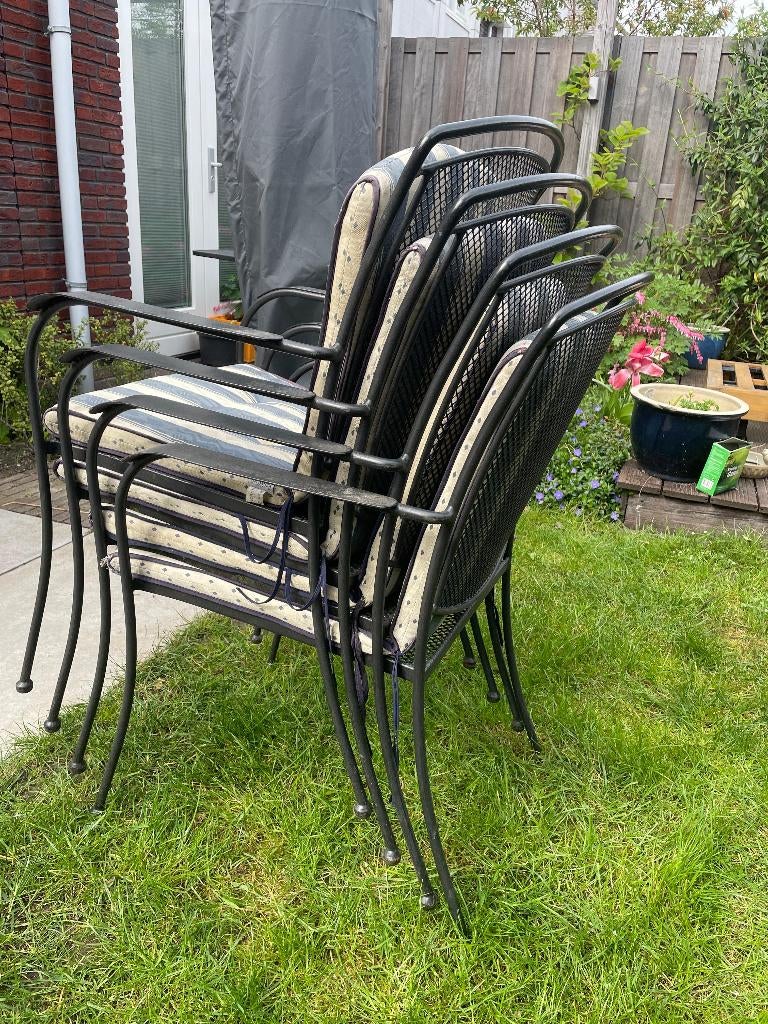 Tuinset eettafel en 4 stoelen, Ophalen, Gebruikt, Tuinset, Eettafel