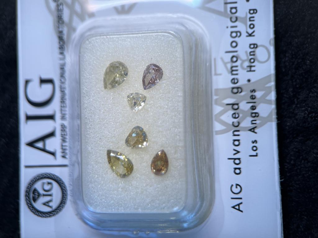 6 pear-cut diamanten 1,04ct very good (255), Ophalen of Verzenden, Zo goed als nieuw