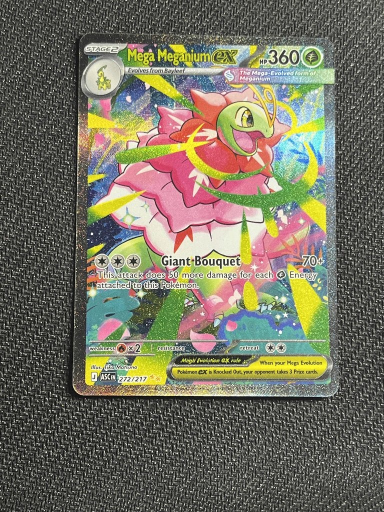 Mega Meganium ex (ASC 272), Hobby en Vrije tijd, Ophalen of Verzenden, Nieuw, Losse kaart, Foil