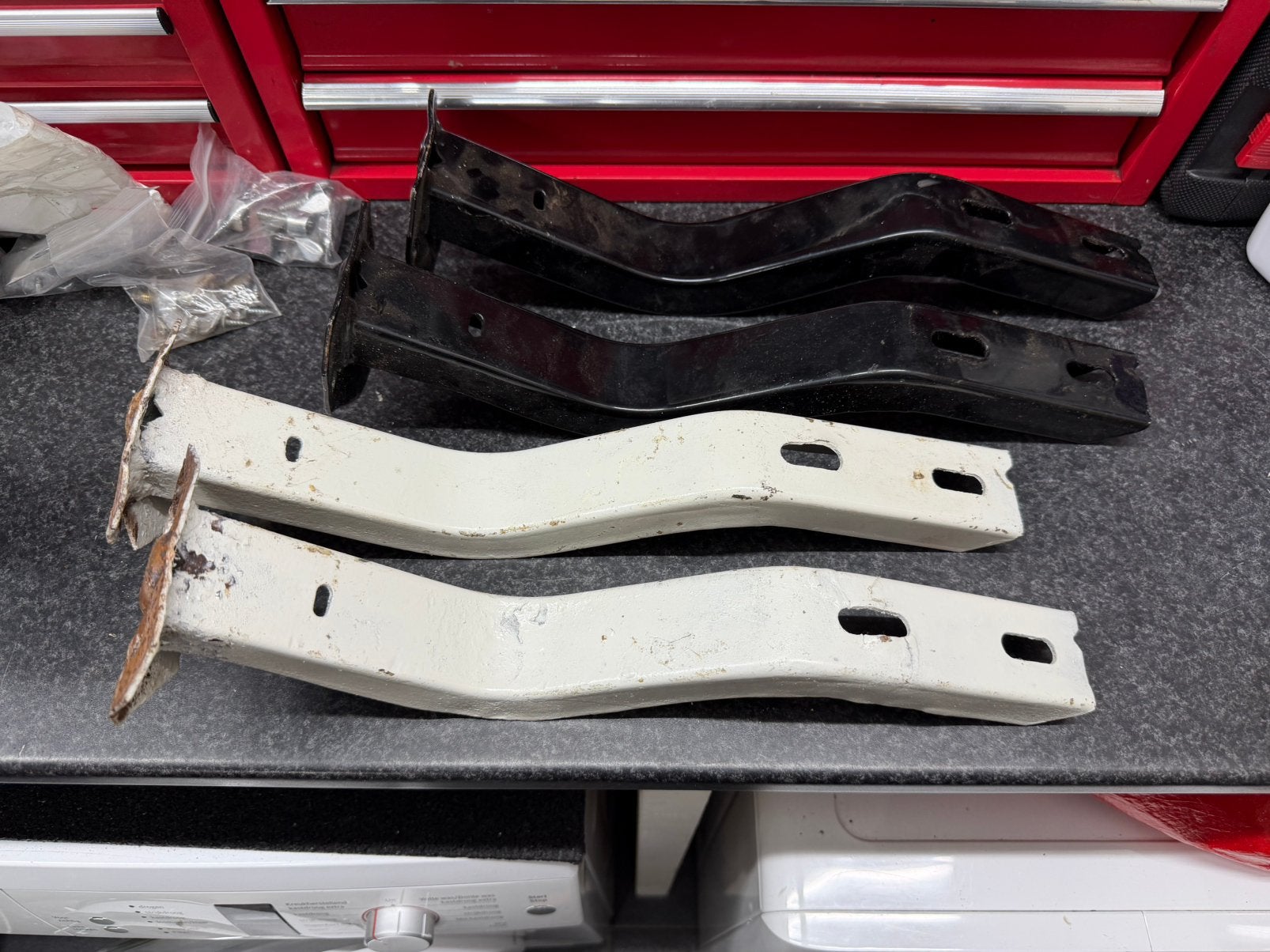 Volkswagen vw T1 Spijlbus bumpersteunen achterlant 2 sets, Ophalen of Verzenden