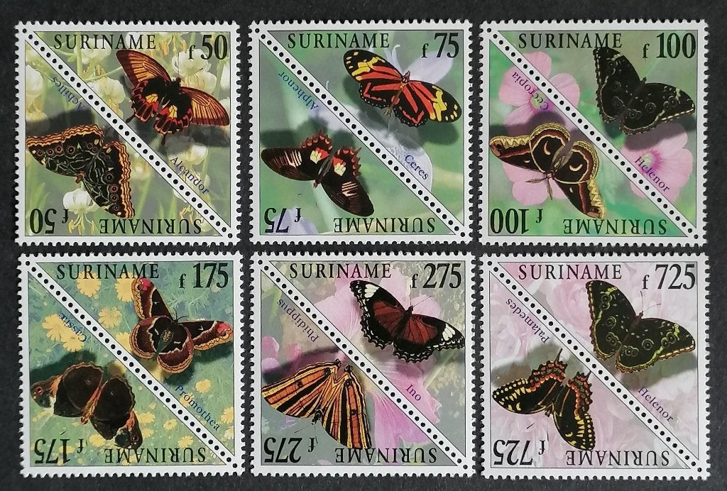 SURINAME - nrs. 967 t/m 978 Vlinders 1998, Verzenden, Postfris