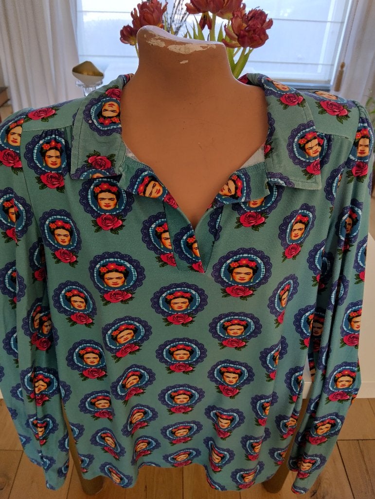 Groene top/shirt van Tante Betsy (Frida Kahlo). Maat L, Kleding | Dames, Tante Betsy, Maat 42/44 (L), Ophalen of Verzenden, Gedragen