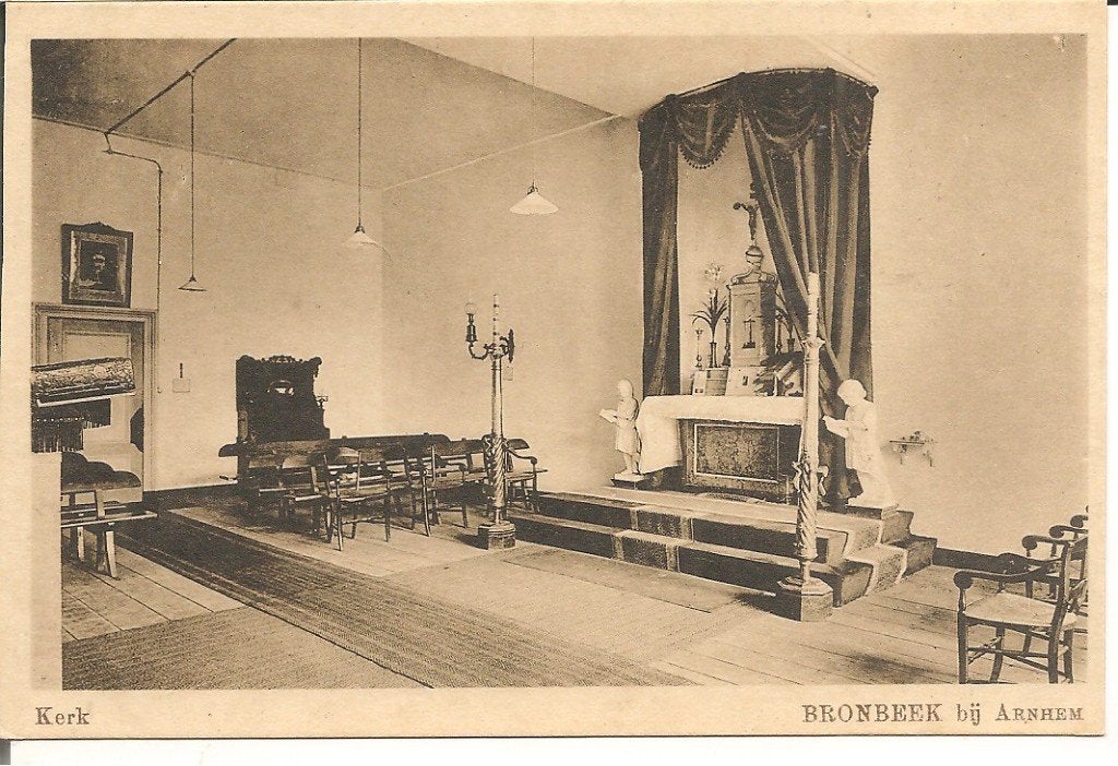 Oude Ansichtkaart Kerk Bronbeek bij Arnhem, Verzamelen, Ophalen of Verzenden, Voor 1920, Ongelopen, Gelderland