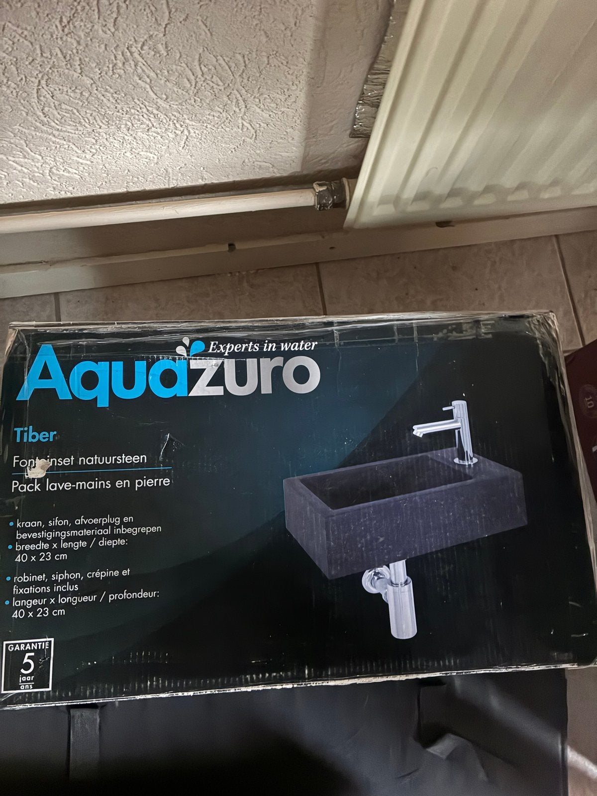 AquaZuro Tiber fonteinset natuursteen 40x23cm NIEUW, Ophalen, Nieuw