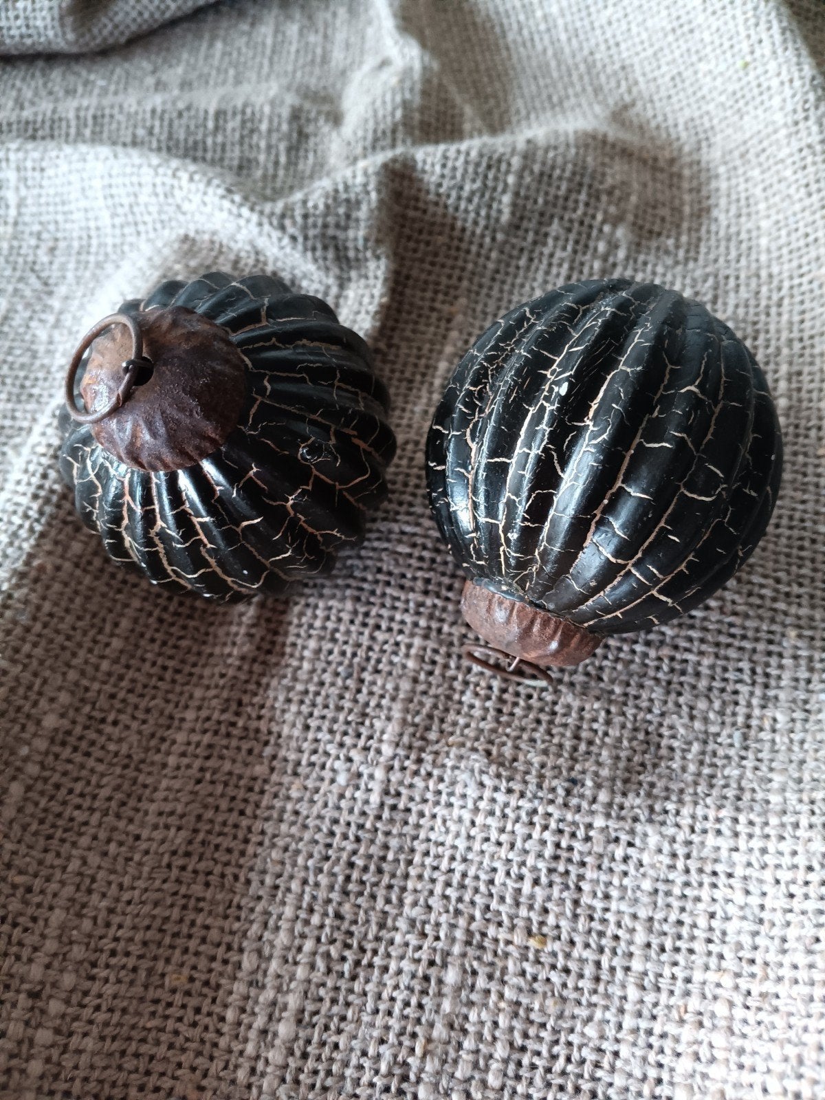 2 brocante kerstballen, Ophalen of Verzenden