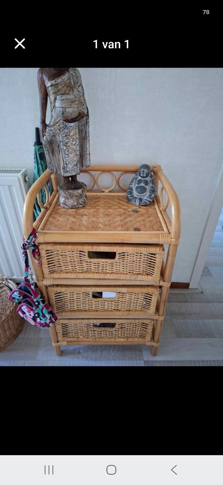 Rotan kastje met 3 lades - Handig en decoratief, Ophalen, Gebruikt