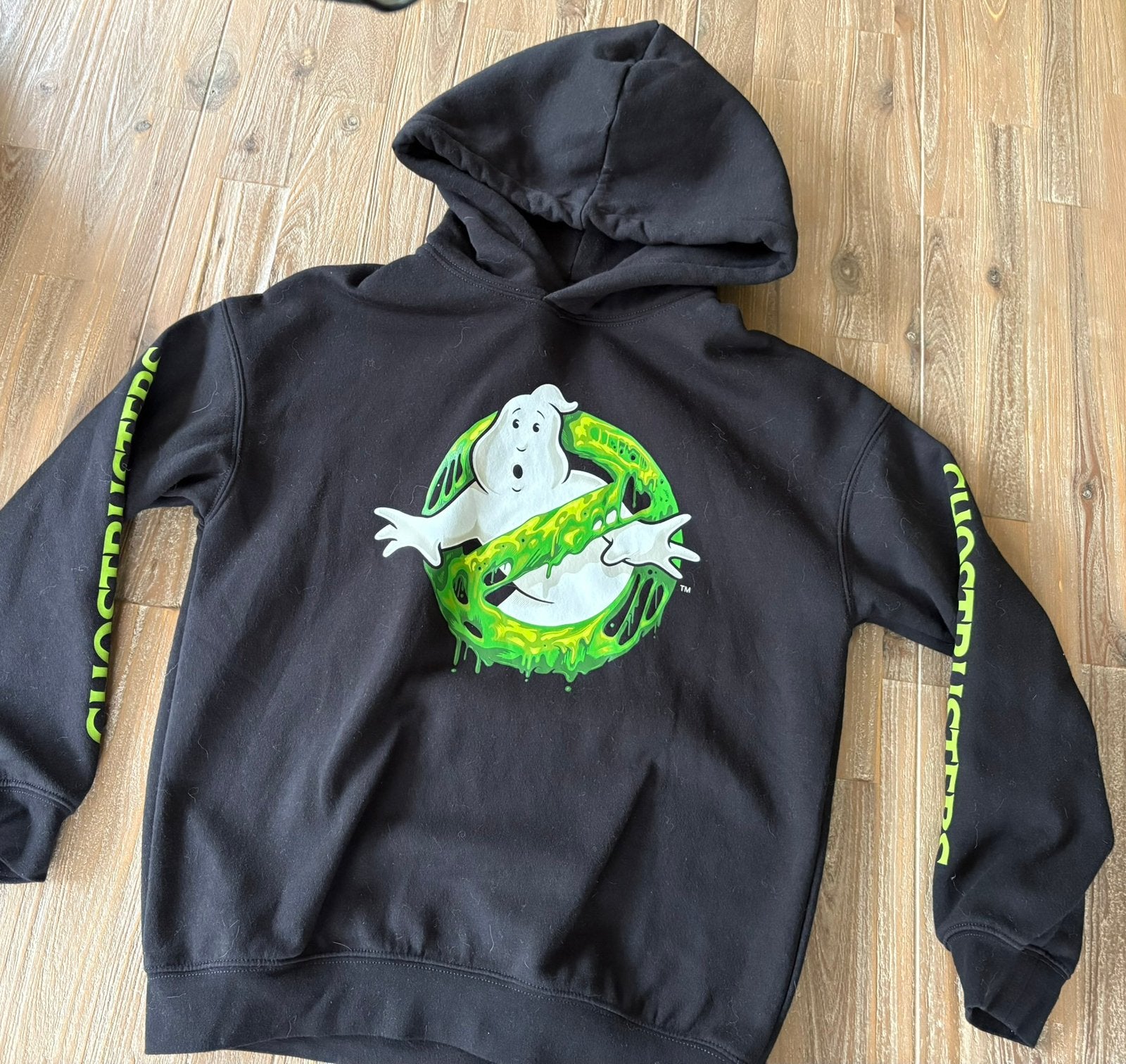 Zwarte trui / hoodie Ghostbusters mt 146/152, Ophalen of Verzenden, Zo goed als nieuw, Jongen, Trui of Vest