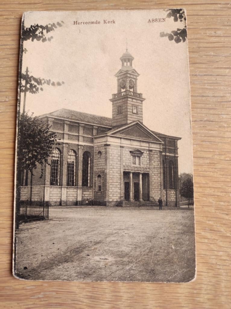 Oude Ansichtkaart Hervormde Kerk Assen, Verzamelen, Ansichtkaarten | Nederland, Ophalen of Verzenden, Voor 1920, Ongelopen, Drenthe