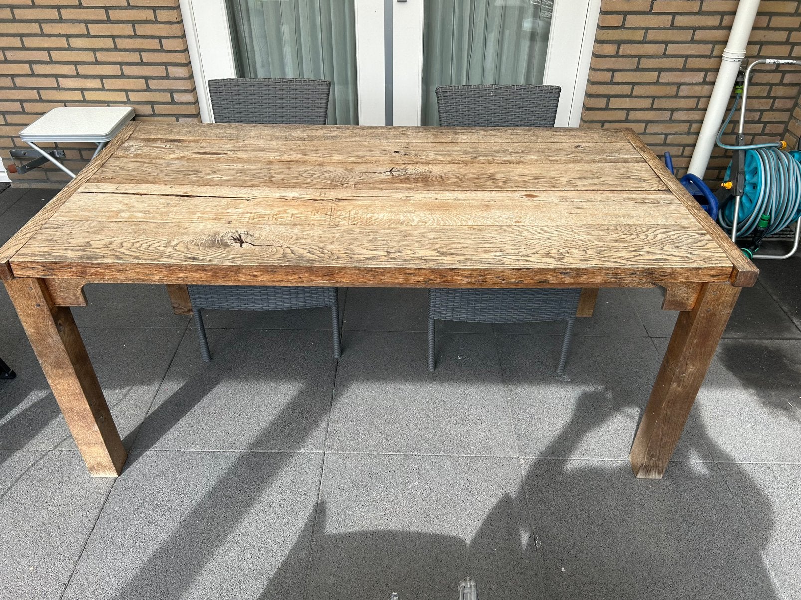 Eiken tuintafel Gratis, Ophalen, Gebruikt, Rechthoekig, Hout
