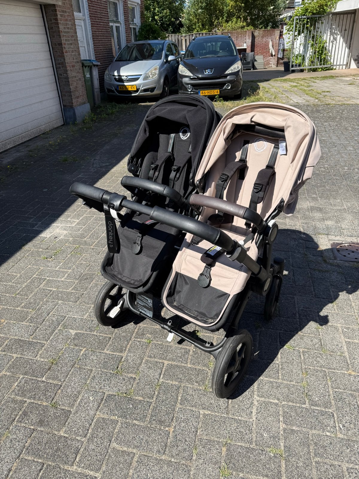 Bugaboo Donkey 5 (conpleet), met voetenzak en extra stoel., Ophalen, Gebruikt, Combiwagen, Duowagen