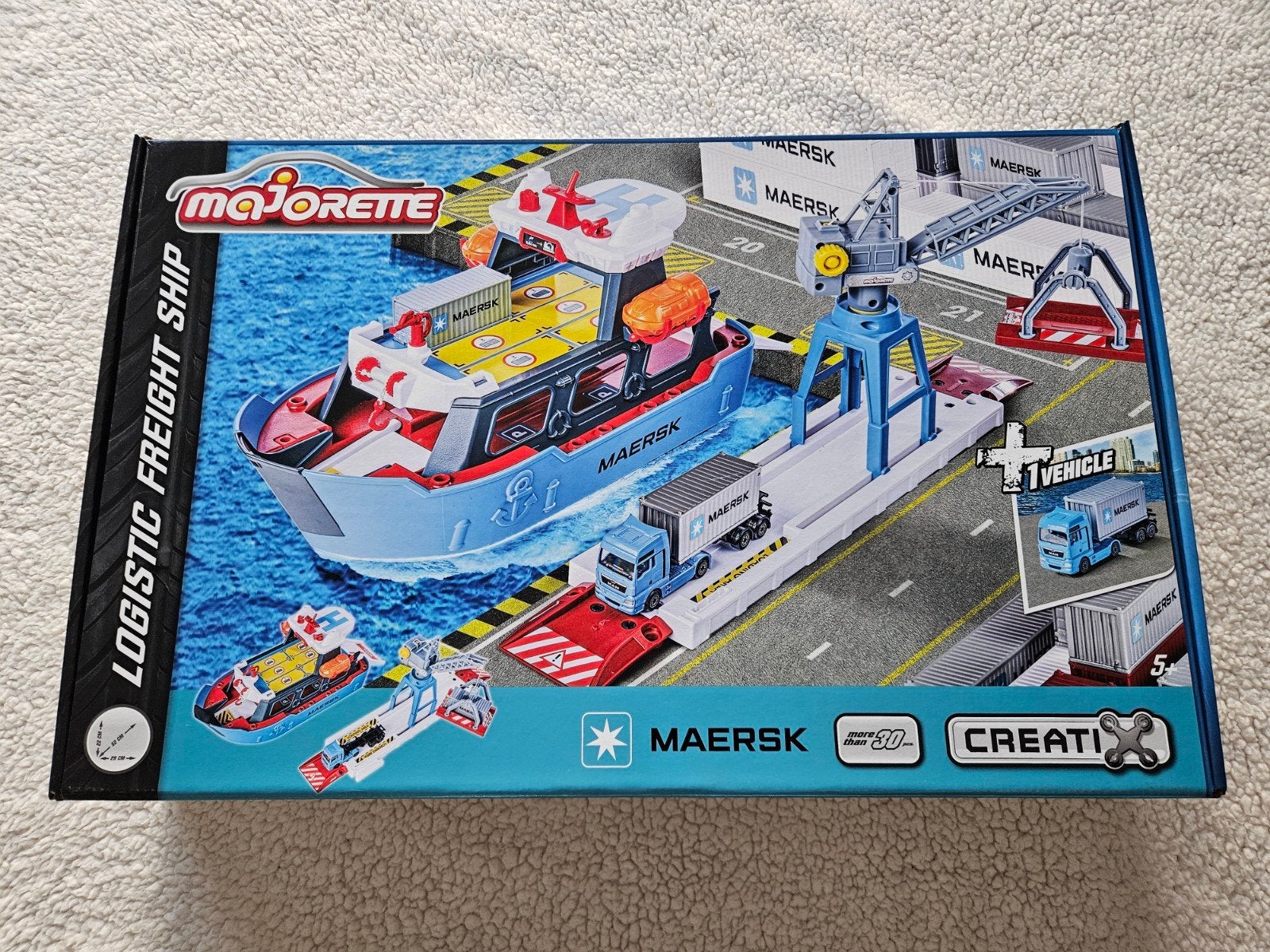 Majorette Creatix Logistic Freight Ship Maersk, Ophalen of Verzenden, Nieuw
