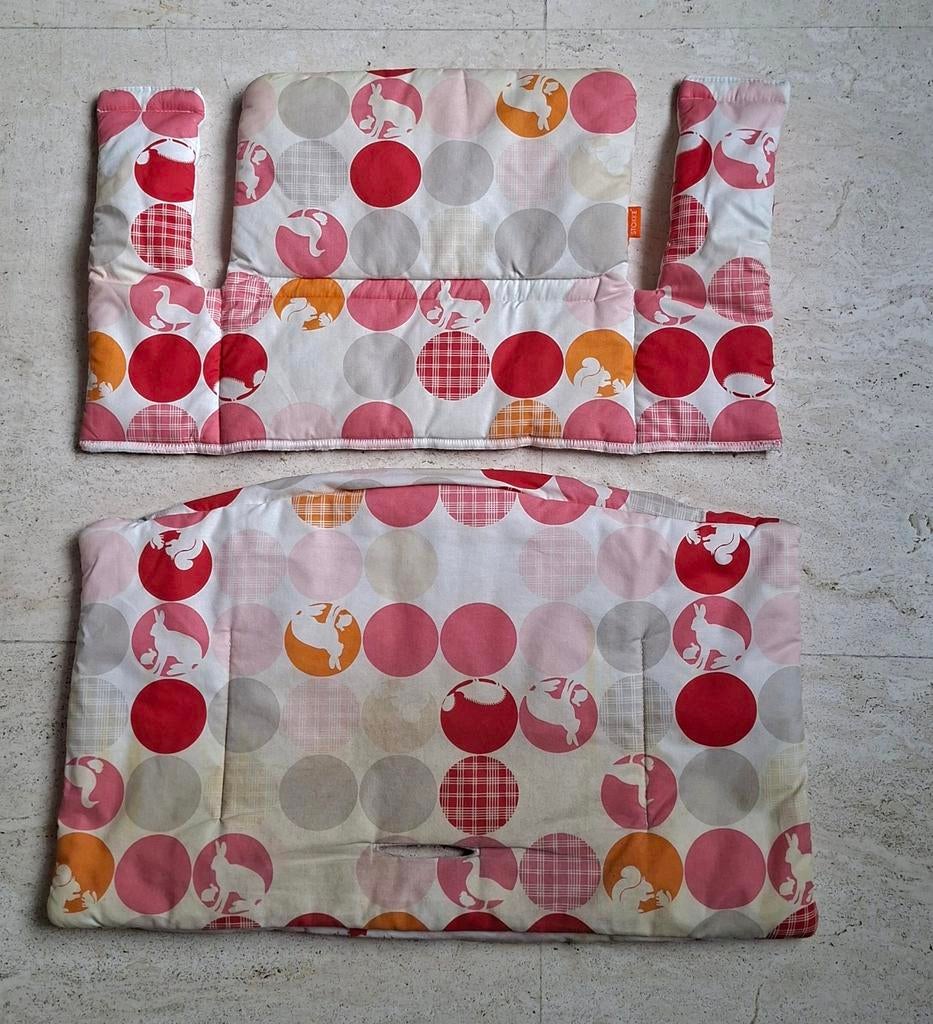 Stokke tripp trapp kussenset roze wit, Ophalen of Verzenden, Gebruikt, Meegroeistoel