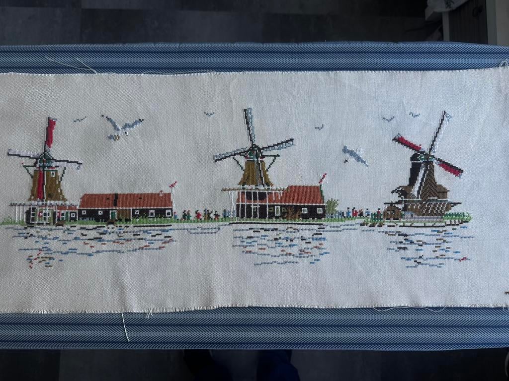 Zaanse schans Molens borduurwerk, Hobby en Vrije tijd, Ophalen of Verzenden, Gebruikt, Handborduren, Overige typen