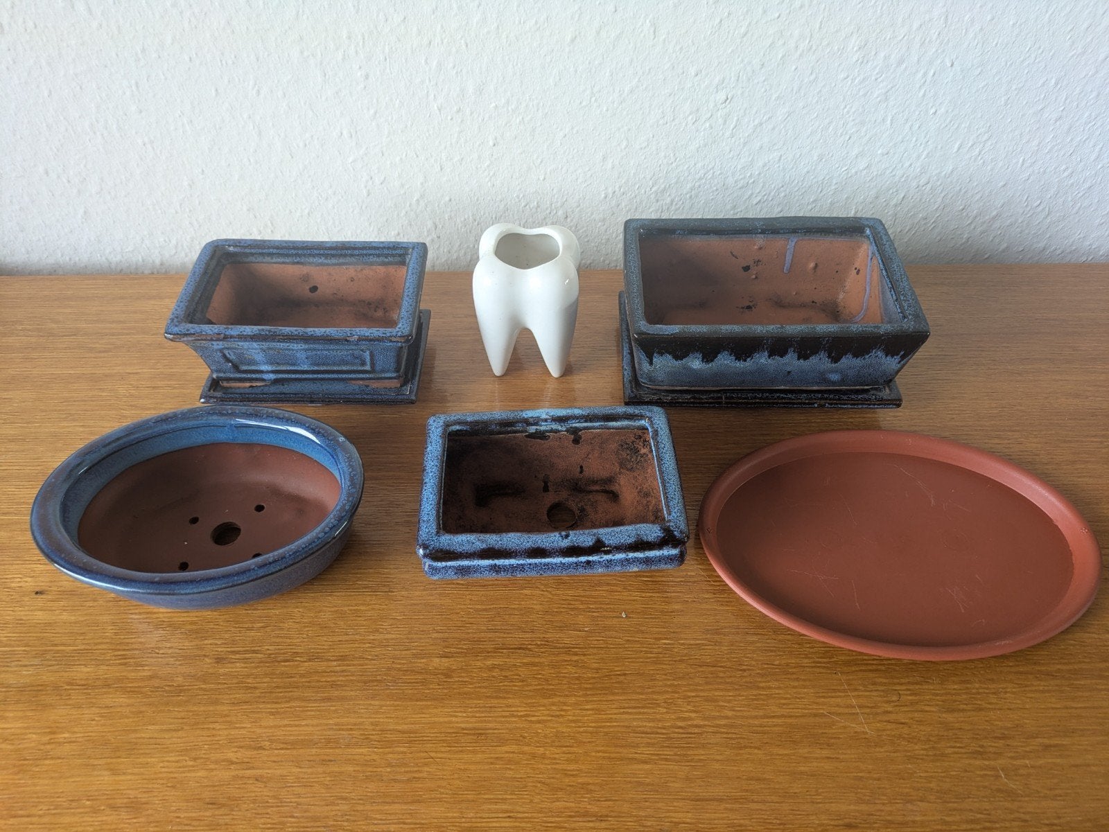 5 x kleine bonsai potten keramiek, Rond, Ophalen of Verzenden, Aardewerk, Minder dan 40 cm