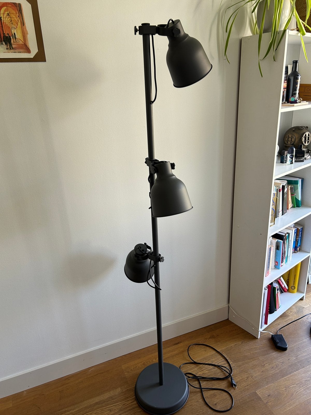 Mooie stalamp met 3 verstelbare lampen, Huis en Inrichting, Lampen | Vloerlampen, Ophalen of Verzenden, Zo goed als nieuw, Metaal