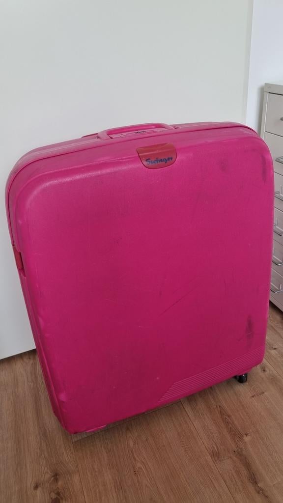 Roze Swinger hardcase koffer, Wieltjes, Gebruikt, Hard kunststof, 45 tot 55 cm