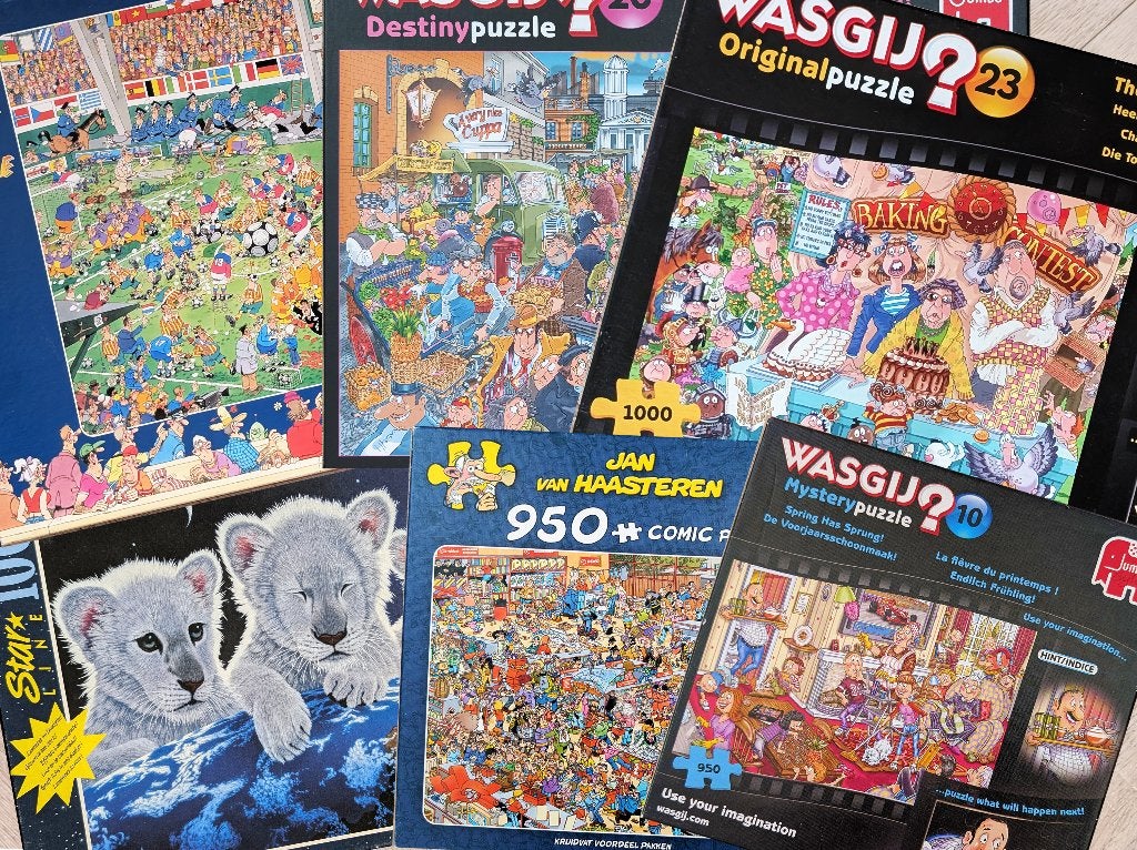 3 puzzels van Haasteren en Ravensburger, Ophalen of Verzenden, 500 t/m 1500 stukjes, Zo goed als nieuw, Legpuzzel