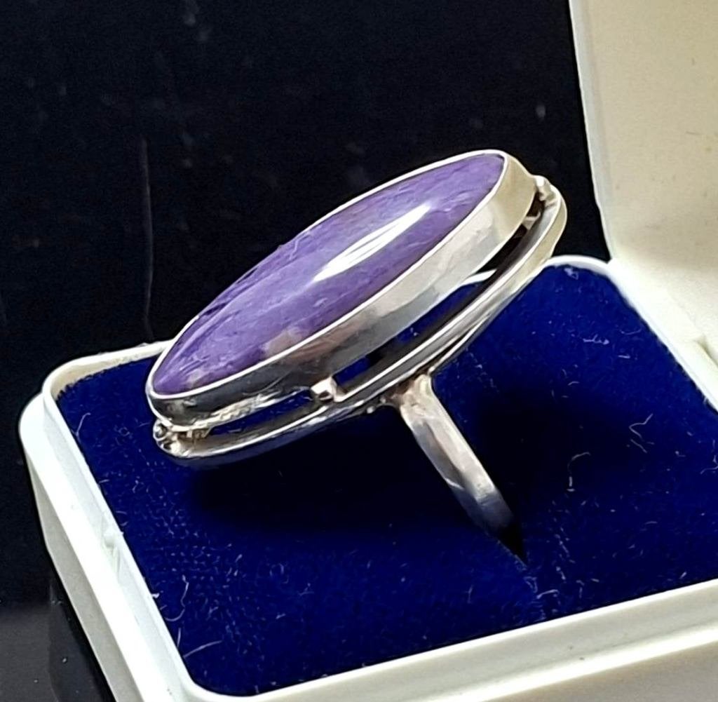Schitterende Sterling Zilver Paarse Sugalite Ring, Ophalen of Verzenden, Zilver, Ring, Met edelsteen
