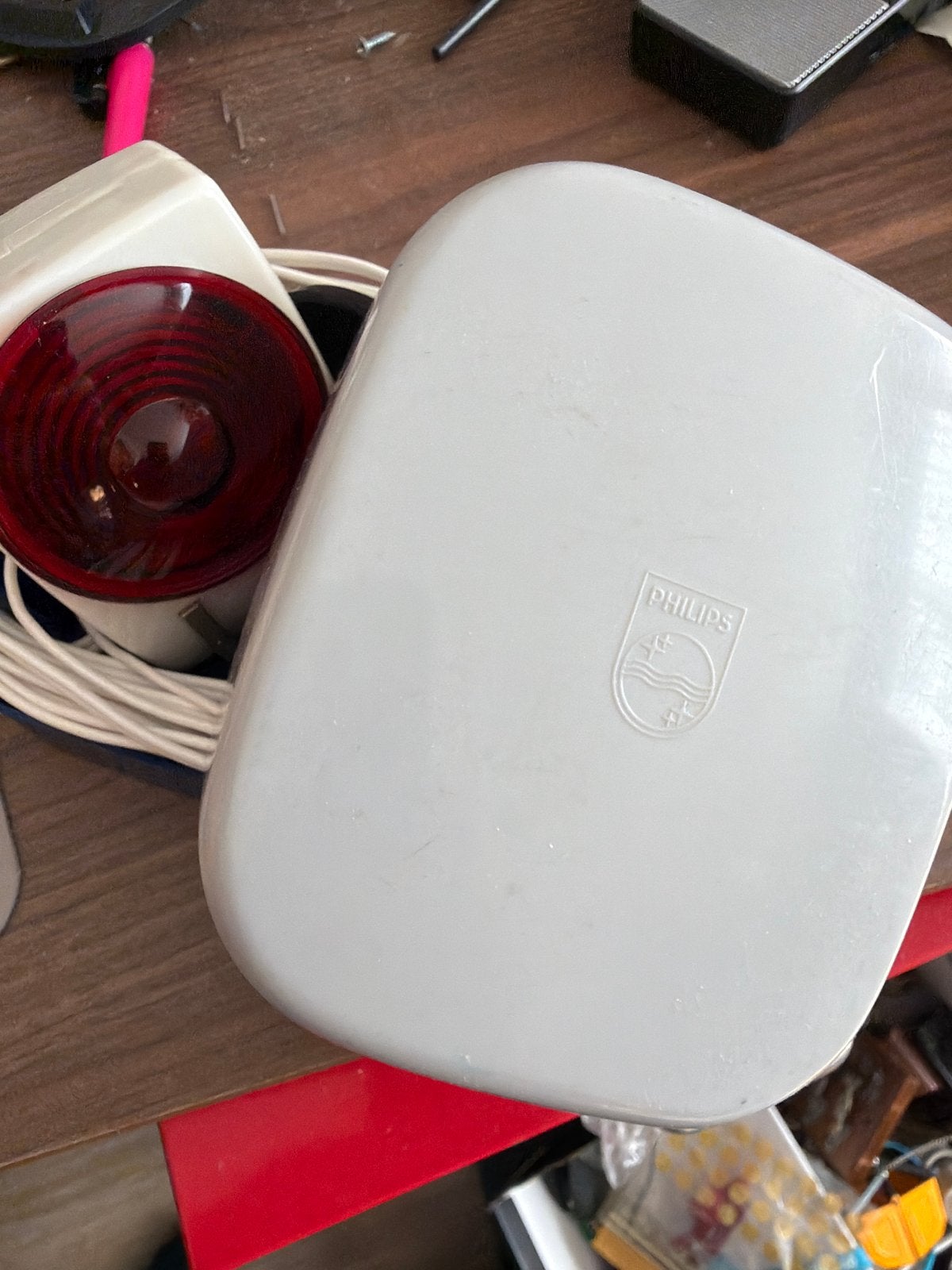 Vintage Philips intercom systeem - wit met rood lampje, Ophalen of Verzenden, Gebruikt