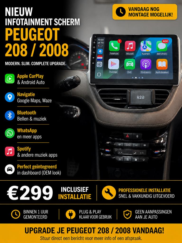 Nieuw Infotainment Scherm Peugeot 208 / 2008 met CarPlay, Ophalen of Verzenden, Nieuw