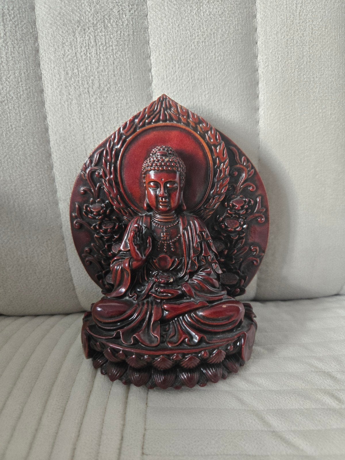 Boeddha van Wijsheid - Kunsthars - 15 cm, Ophalen, Gebruikt, Kunststof