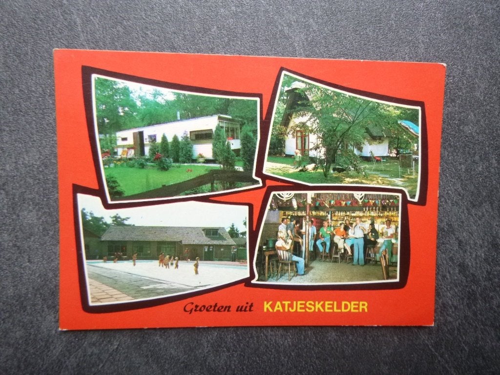 Oosterhout, Katjeskelder, zwembad/interieur 1980, Verzamelen, Ansichtkaarten | Nederland, Verzenden, 1980 tot heden, Gelopen, Noord-Brabant
