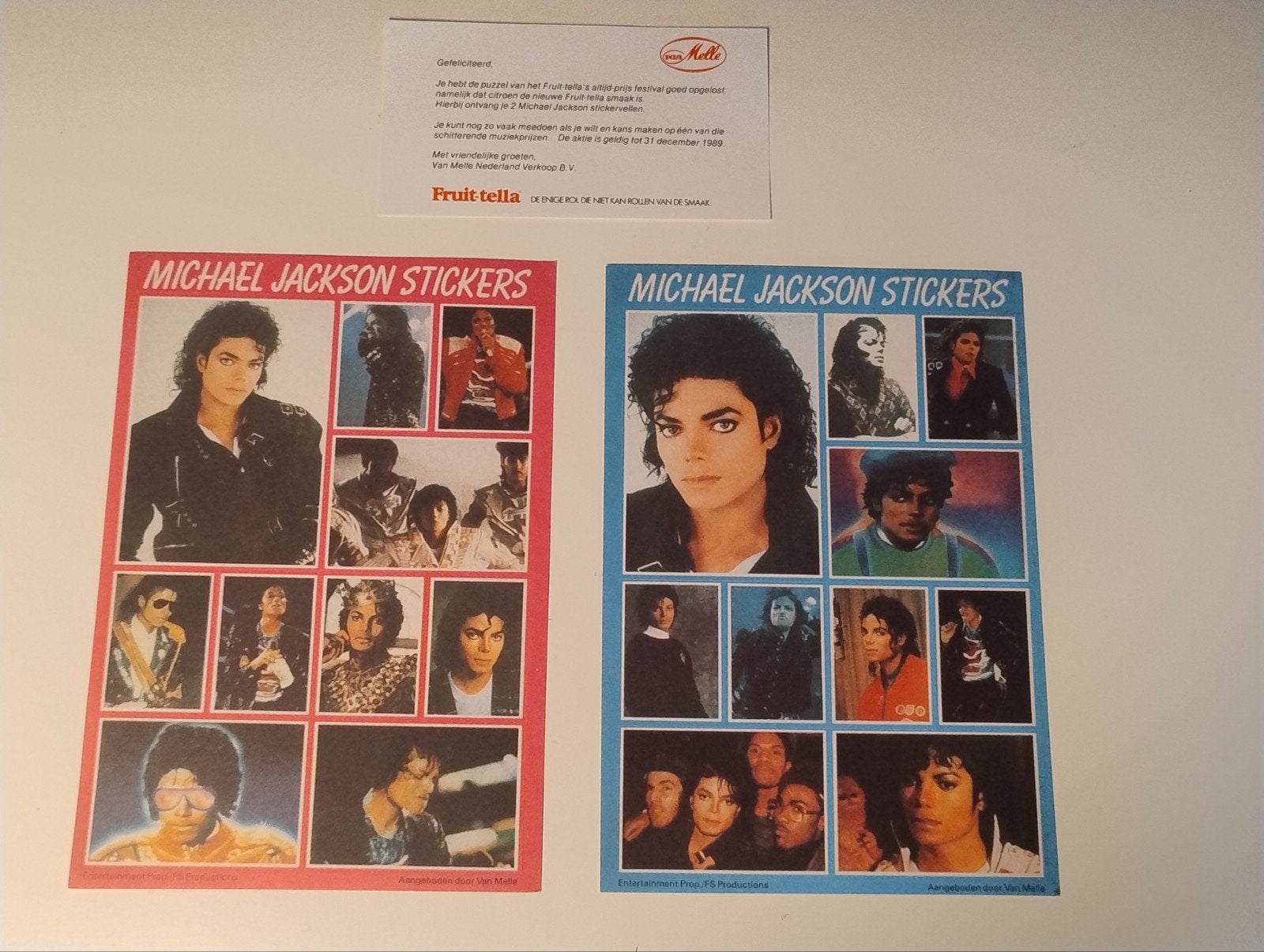 Michael Jackson Fruit-tella stickers (1989), Ophalen of Verzenden, Zo goed als nieuw, Merk