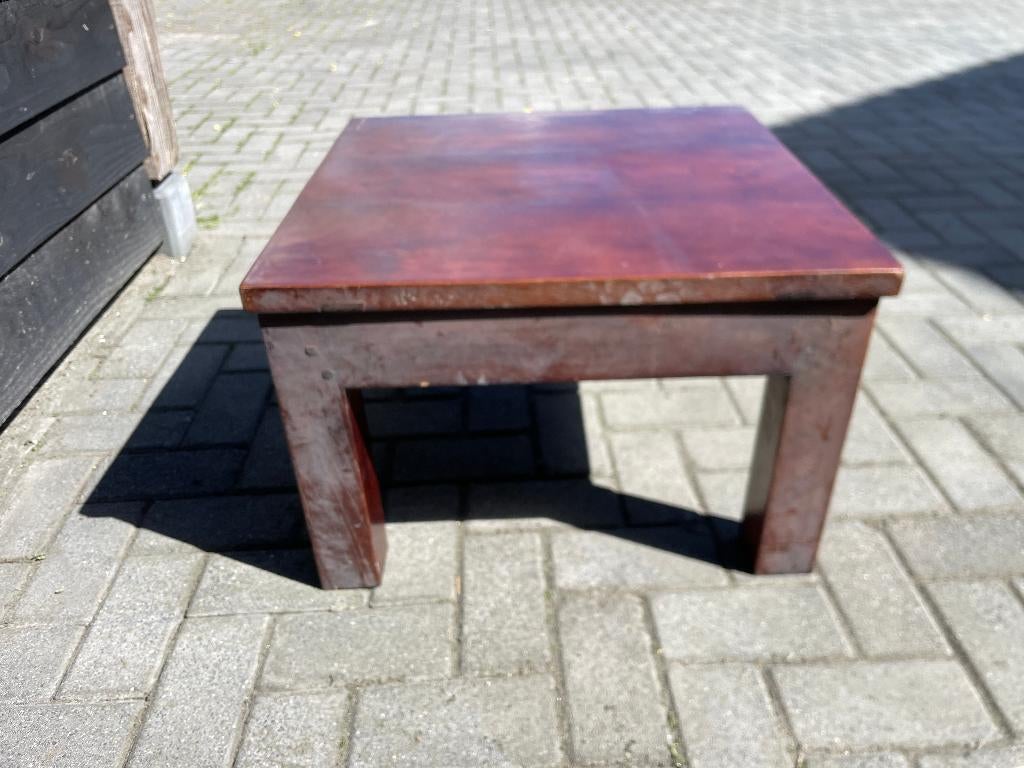 bijzettafel, Huis en Inrichting, Tafels | Bijzettafels, Gebruikt, Koloniaal, Vierkant, 55 tot 75 cm