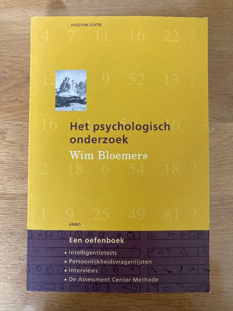 Het psychologisch onderzoek van Wim Bloemers, Boeken, Ophalen of Verzenden, Beta, Gelezen, HBO
