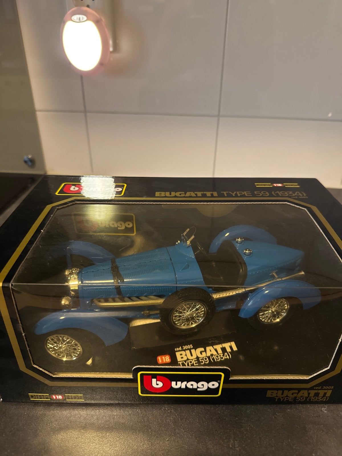 Burago Bugatti Type 59 (1934) Die-Cast Model 1:18, Ophalen of Verzenden, Zo goed als nieuw, Auto, Bburago