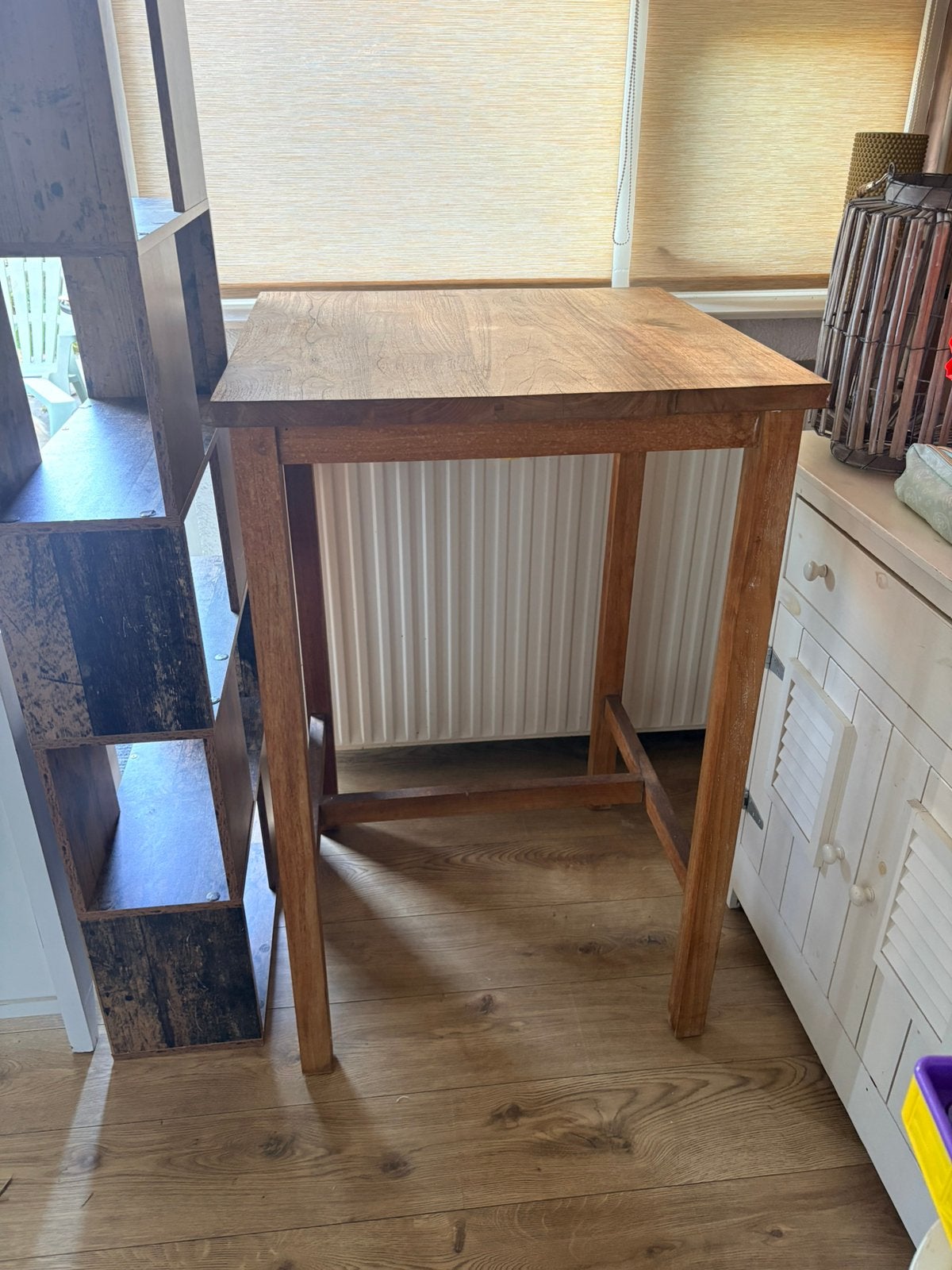 Teak houten bar tafel, Huis en Inrichting, Barren, Ophalen, Zo goed als nieuw