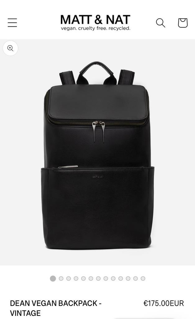 MATT & NAT - Dean Vegan Backpack vintage, Computers en Software, Laptoptassen, Ophalen of Verzenden, 13 inch, Zo goed als nieuw