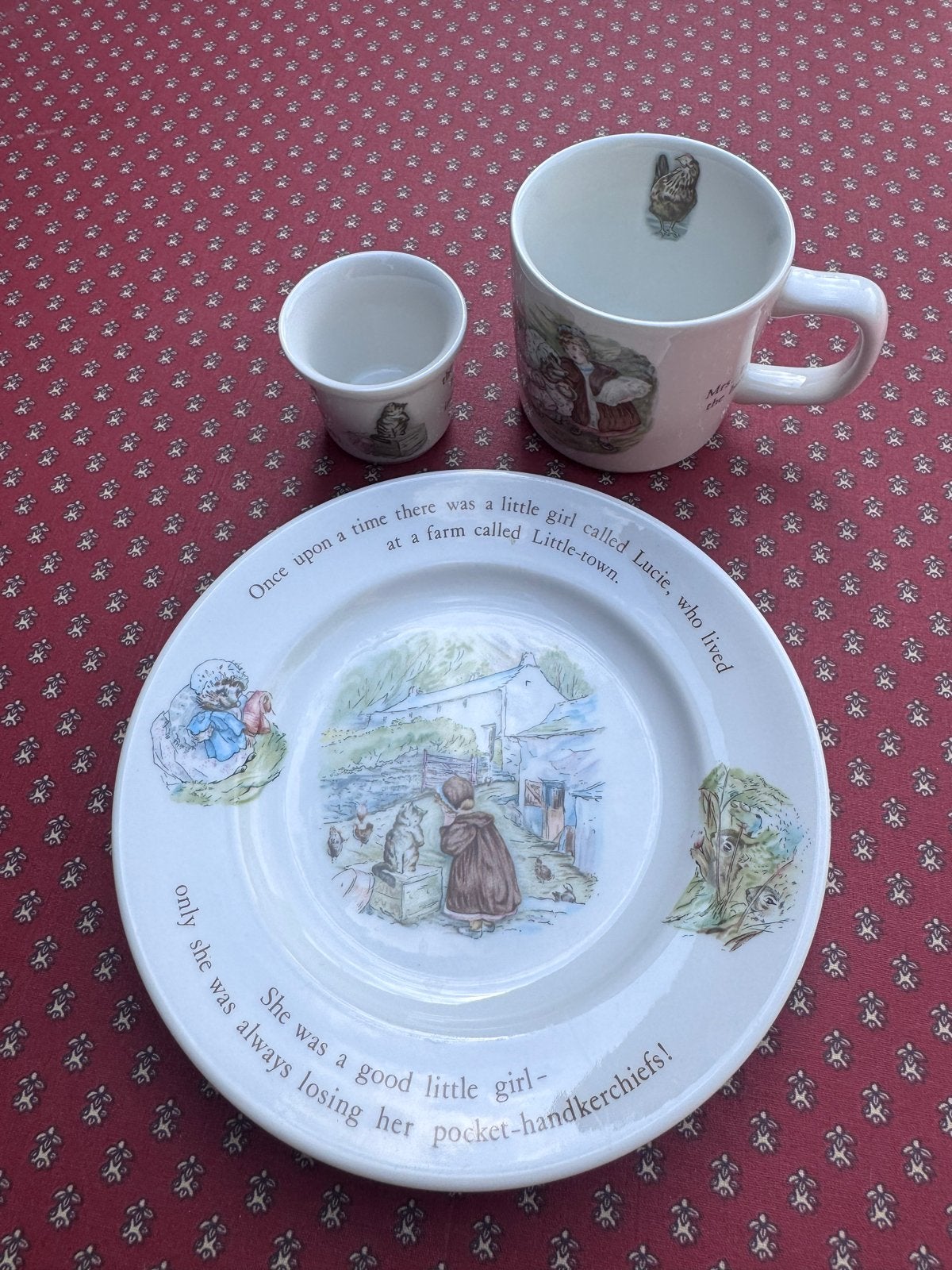 Vintage Wedgwood Beatrix Potter Mrs. Tiggy-Winkle set, Ophalen of Verzenden