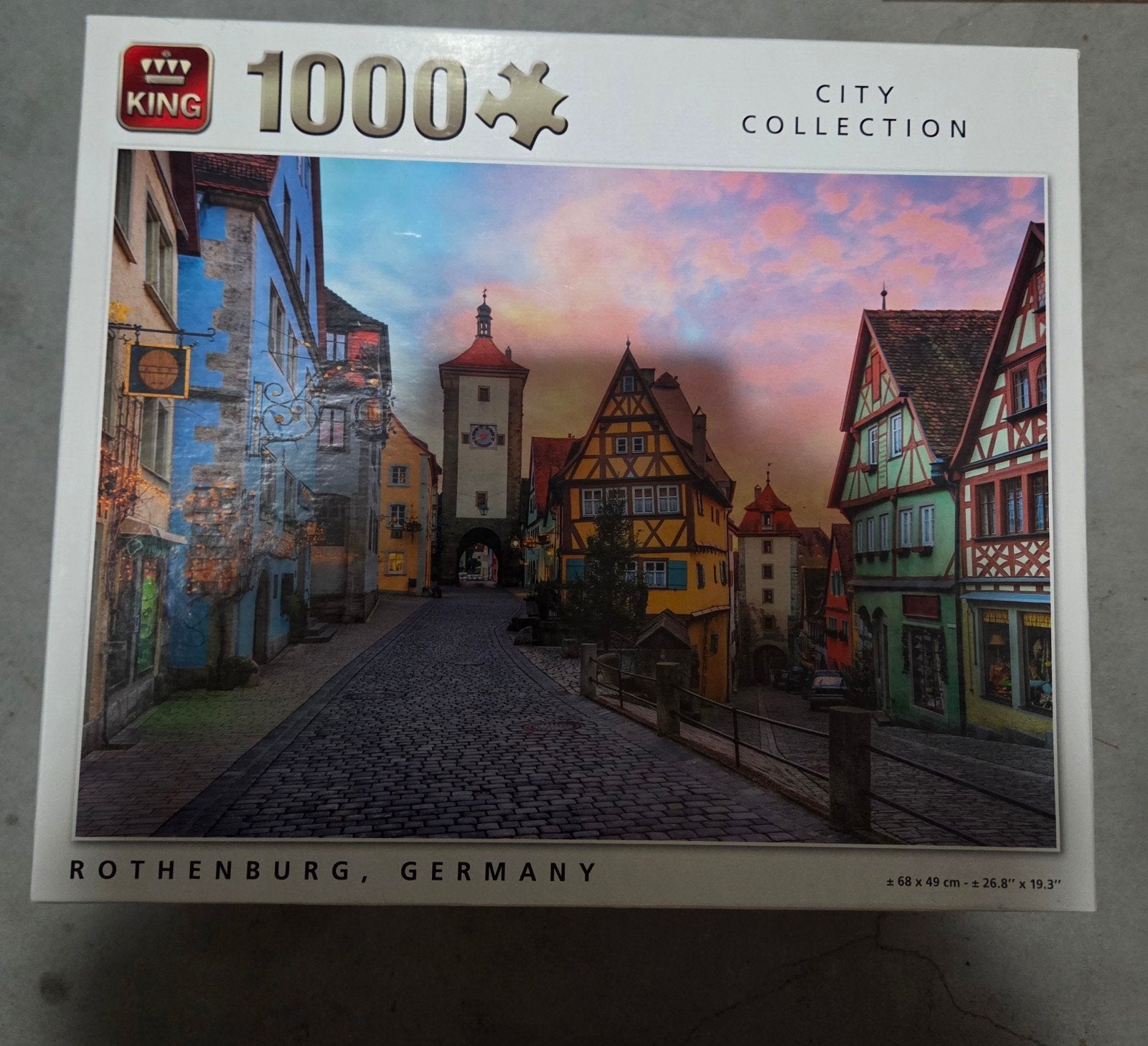 King Legpuzzel 1000 stukjes - Rothenburg, Duitsland, Ophalen of Verzenden, 500 t/m 1500 stukjes, Zo goed als nieuw, Legpuzzel