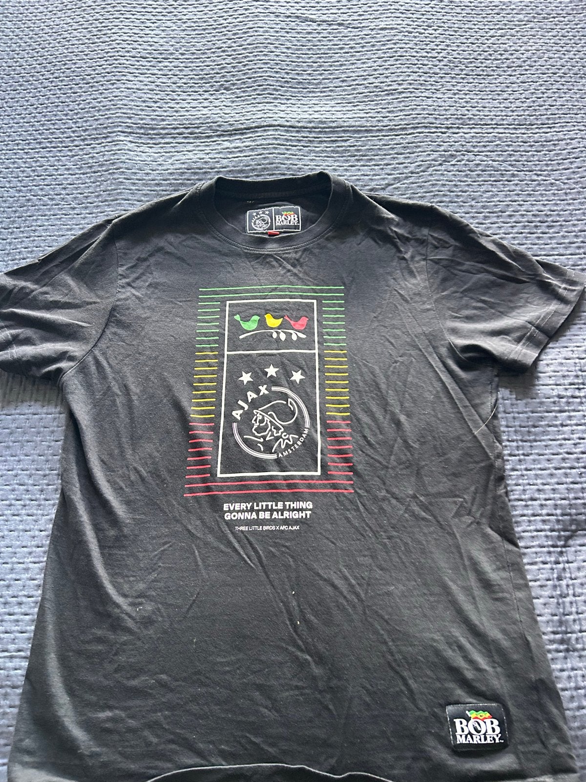 Ajax x Bob Marley T-shirt - Maat M, Ophalen of Verzenden, Gedragen, Maat 48/50 (M), Zwart