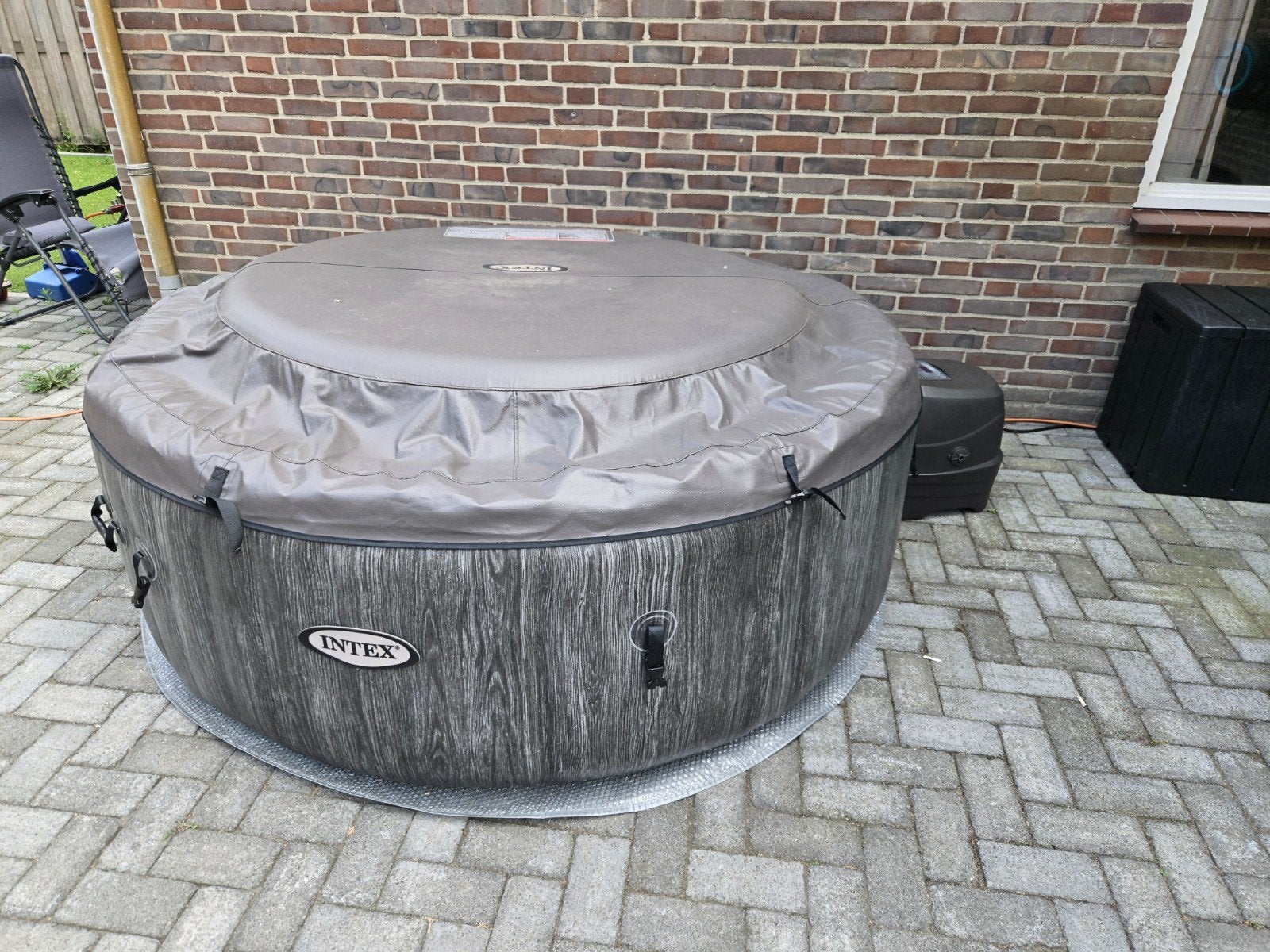 jacuzzi Intex purespa greywood compleet, Ophalen, Gebruikt, Afdekzeil