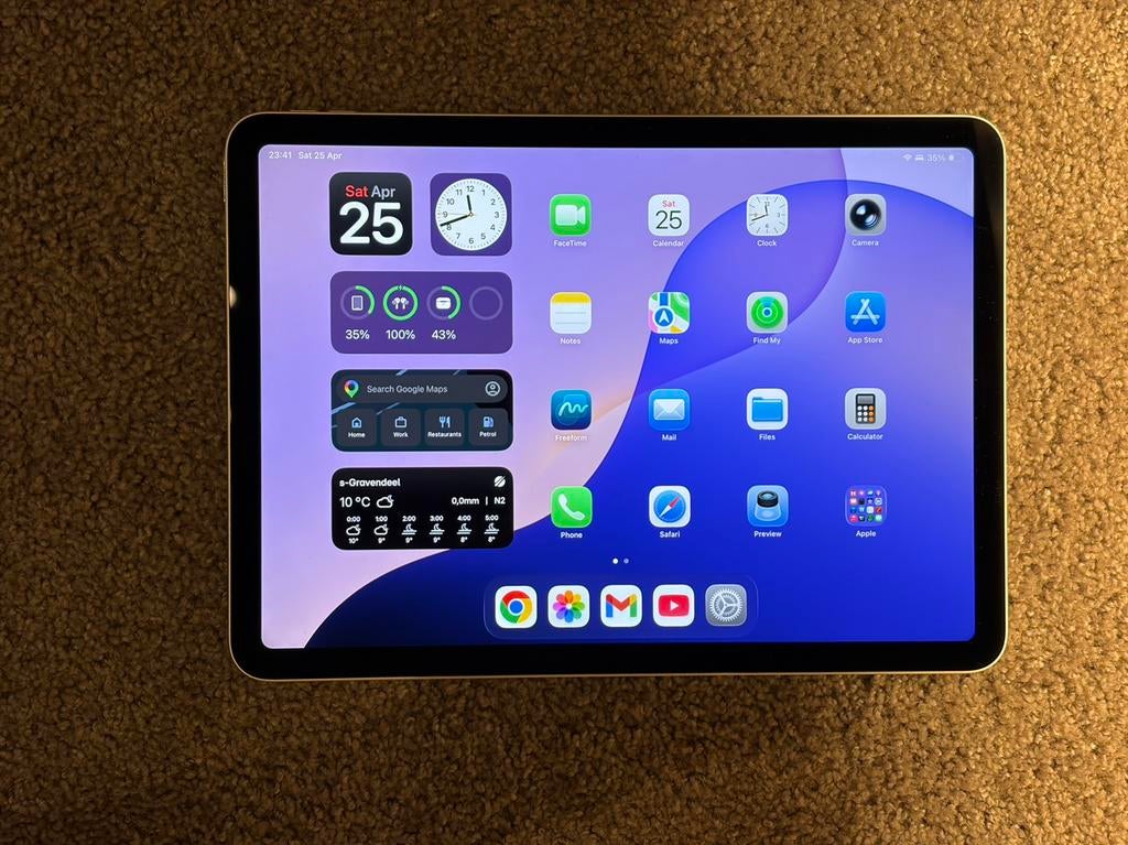 iPad Air M2 2024 11 inch 128GB + Smart Folio en garantie, Computers en Software, Apple iPads, Ophalen, Overige kleuren, Apple iPad Air