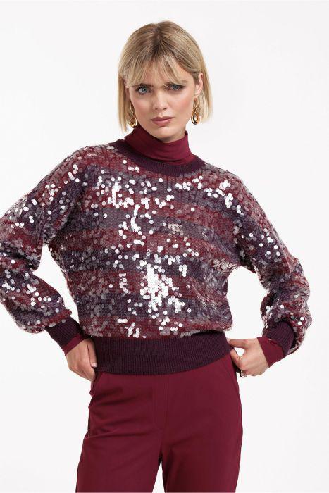 Studio anneloes sparkle trui M bordeaux - deep red, Maat 38/40 (M), Ophalen of Verzenden, Zo goed als nieuw, Rood