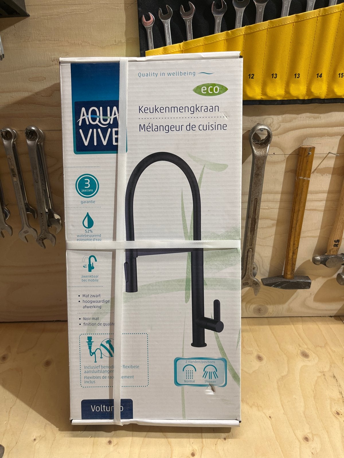 Aqua Vive Keukenmengkraan Mat Zwart Eco, Ophalen, Nieuw, Kraan