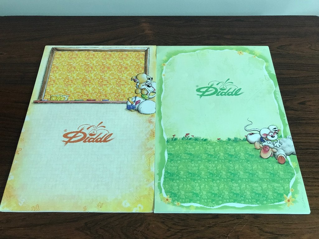 Diddl 2 x note blok papier geel groen, Ophalen of Verzenden, Diddl, Zo goed als nieuw, Papier, Kaart of Schrift