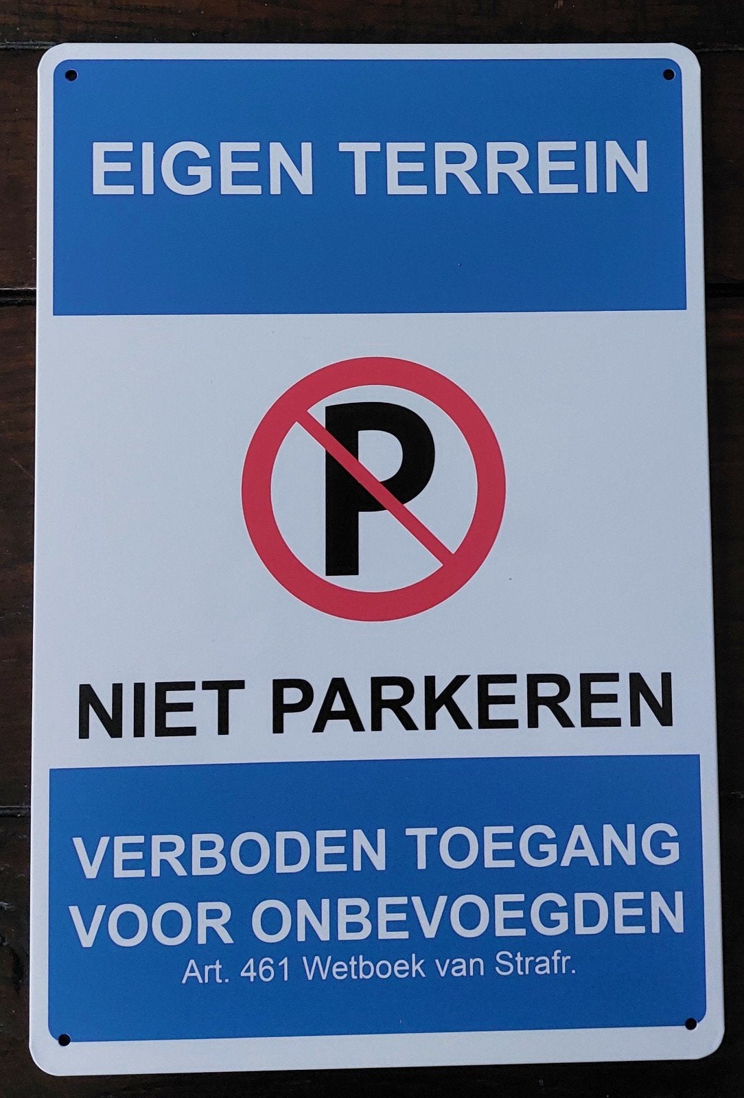 VERBODEN PARKEREN EIGEN TERREIN BORD, NIEUW, Ophalen of Verzenden, Nieuw