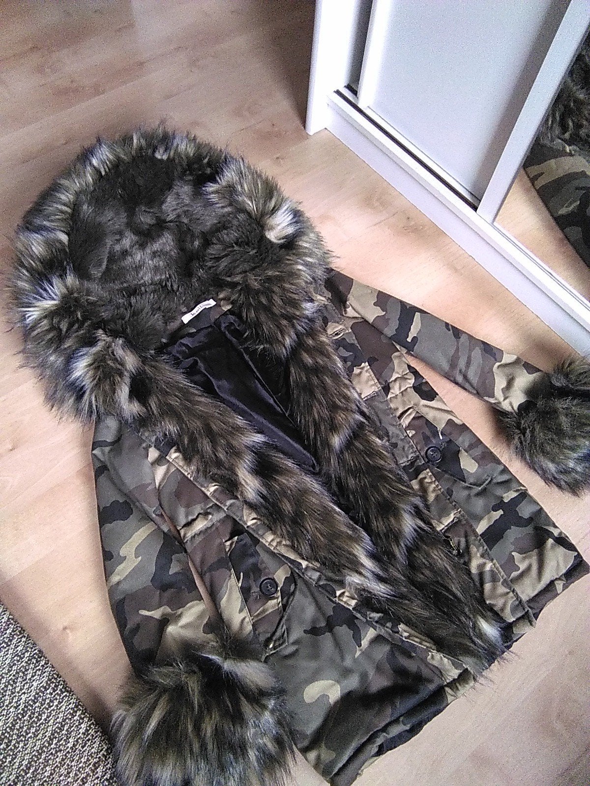 Leger print winterjas, Ophalen of Verzenden, Zo goed als nieuw, Maat 36 (S), Groen