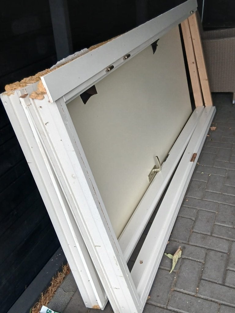 Te koop: gebruikte houten kozijnen en binnendeur, Gebruikt, Deurkozijn, 225 cm of meer, Hout
