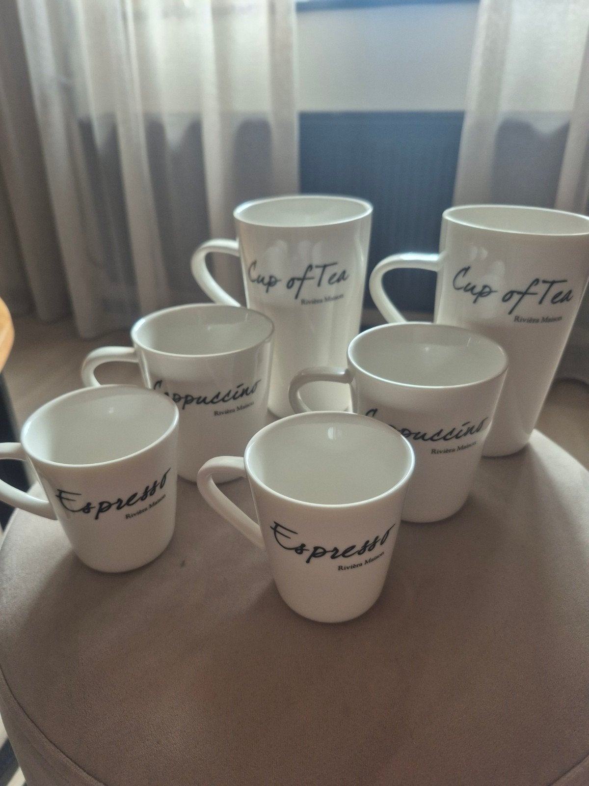 Riviera Maison mokken en bekers - Espresso, Cappuccino, Thee, Ophalen of Verzenden, Zo goed als nieuw, Overige stijlen, Kop(pen) en/of Schotel(s)
