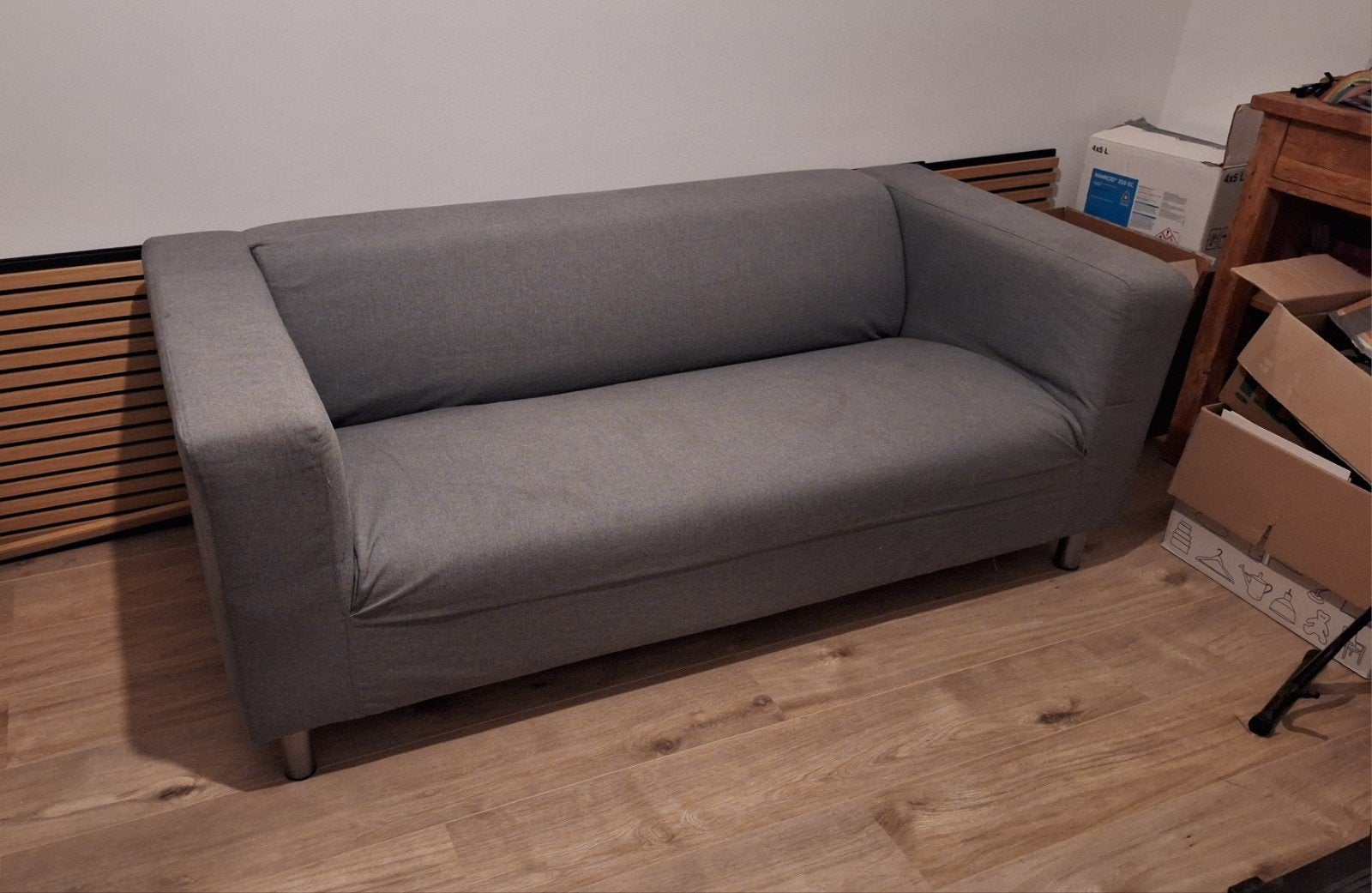 Grijze tweezitsbank Ikea Klippan, Huis en Inrichting, Ophalen, Gebruikt, 150 tot 200 cm, Tweepersoons