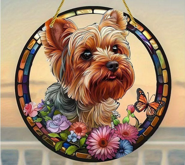 Raamhanger Yorkshire terrier, Huis en Inrichting, Woonaccessoires | Wanddecoraties, Verzenden, Meerkleurig, Nieuw, Kunststof