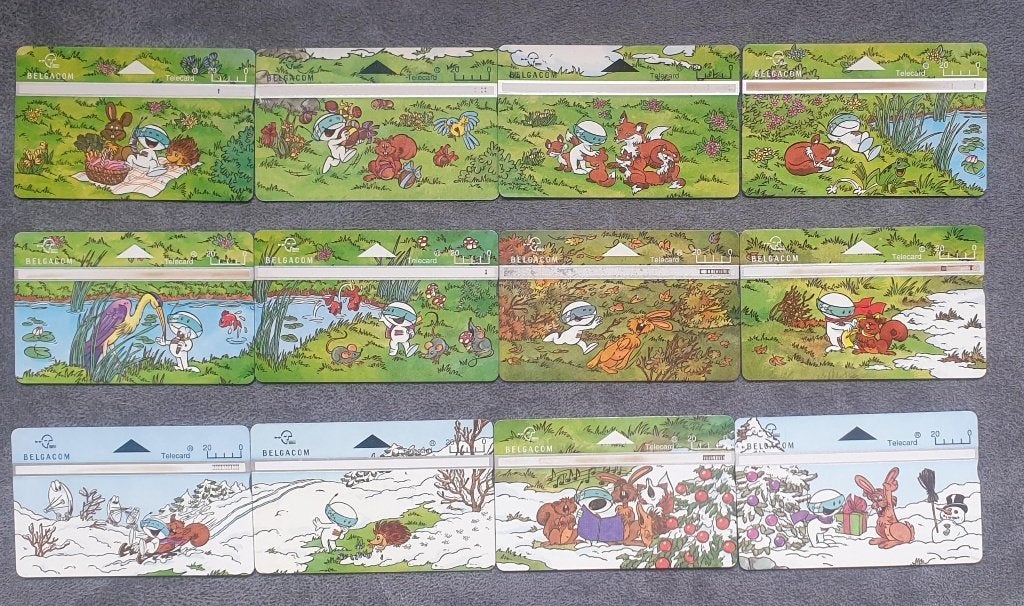 Set telefoonkaarten Belgacom 12 stuks comic strip, Verzamelen, Ophalen of Verzenden, Buitenland